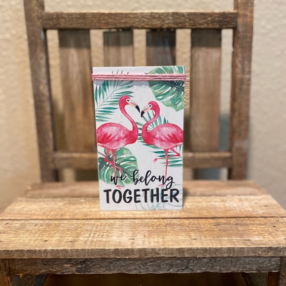 Flamingo Tier Tray Decor, We Belong Together, Flamingo Wood Sign, Flamingo Decor - Picture 2 of 7
